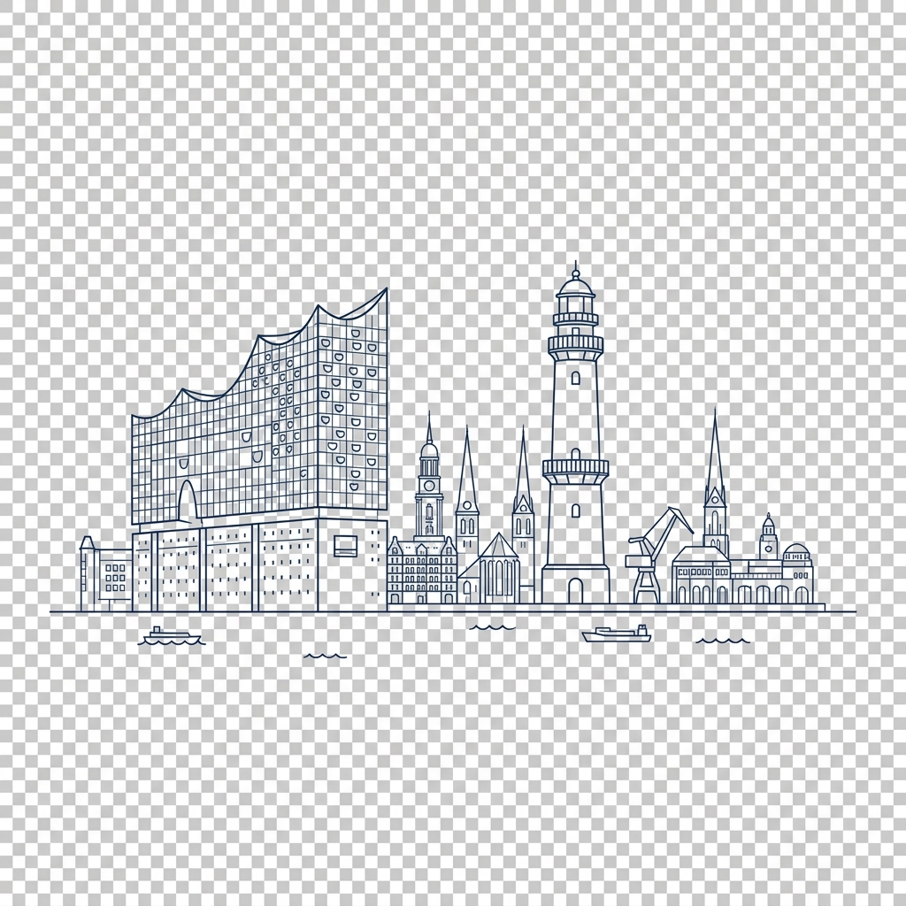 Hamburg Skyline Signature